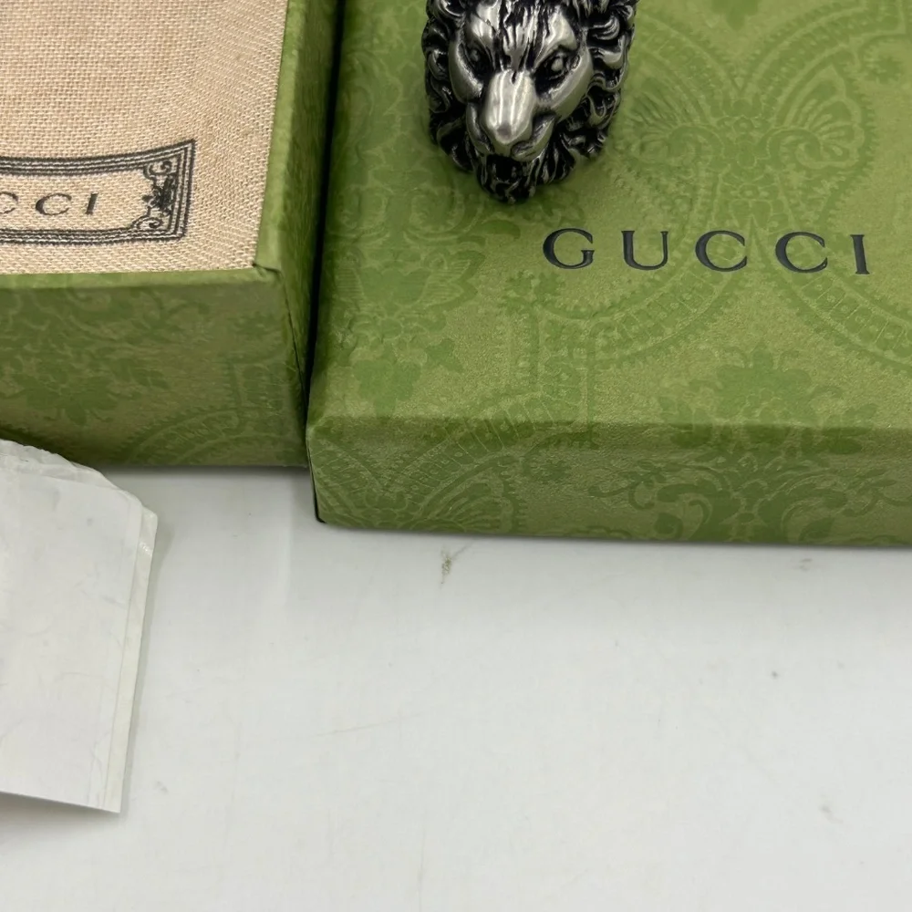 Gucci Lionhead motif Ring in silver made in Italy size 8.5 - Picture 2 of 7